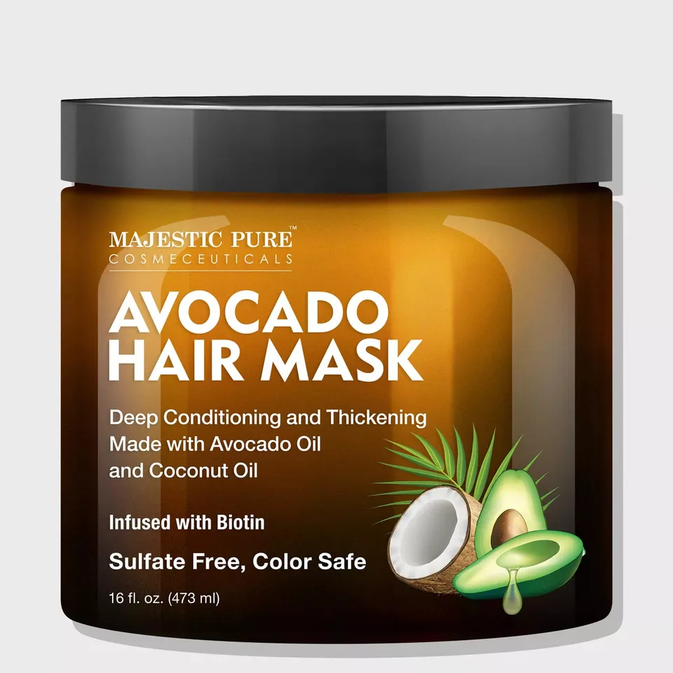 majestic-pure-avocado-hair-mask-with-coconut-oil-16-oz-deep-conditioning-treatme image 1