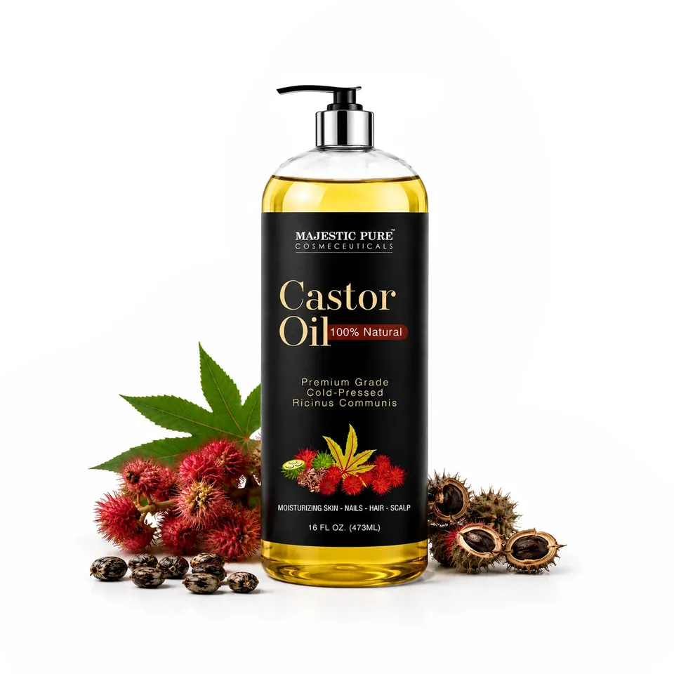 majestic-pure-usda-organic-castor-oil-16-fl-oz-cold-pressed-for-hair-growth-skin image 1