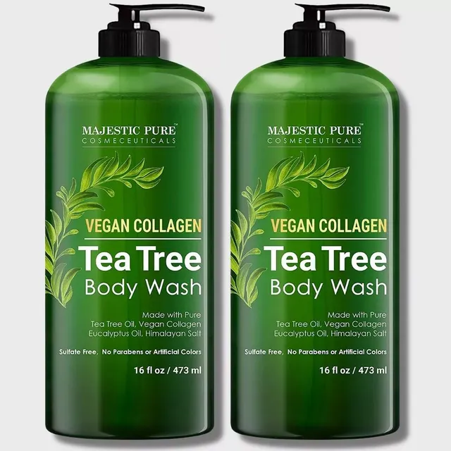 majestic-pure-vegan-collagen-tea-tree-body-wash-16-fl-oz-pack-of-2 image 1