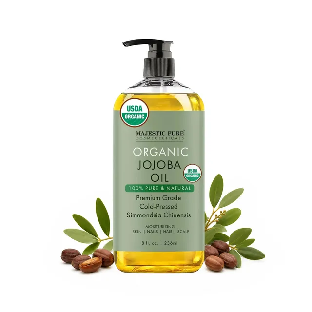 majestic-pure-usda-organic-jojoba-oil-8-fl-oz-lightweight-moisturizer-for-face-h image 1
