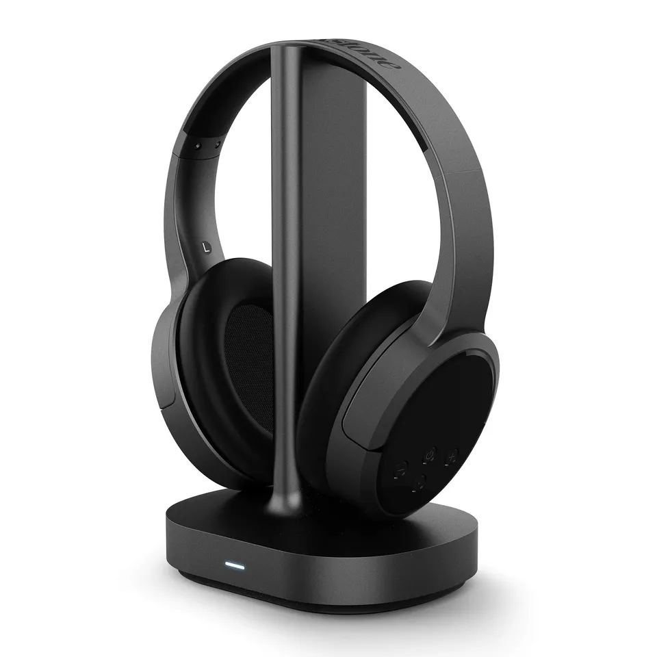brookstone-airphones-wireless-rf-over-ear-headphones-with-charging-dock-10-hrs-p image 1