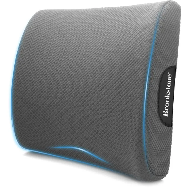 brookstone-luxurious-lumbar-support-pillow-premium-memory-foam-back-cushion-for- image 1