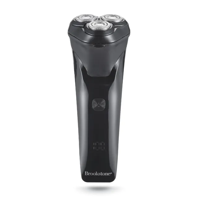 brookstone-3-head-flex-rotary-shaver-pivoting-heads-rechargeable-wet-dry-waterpr image 1