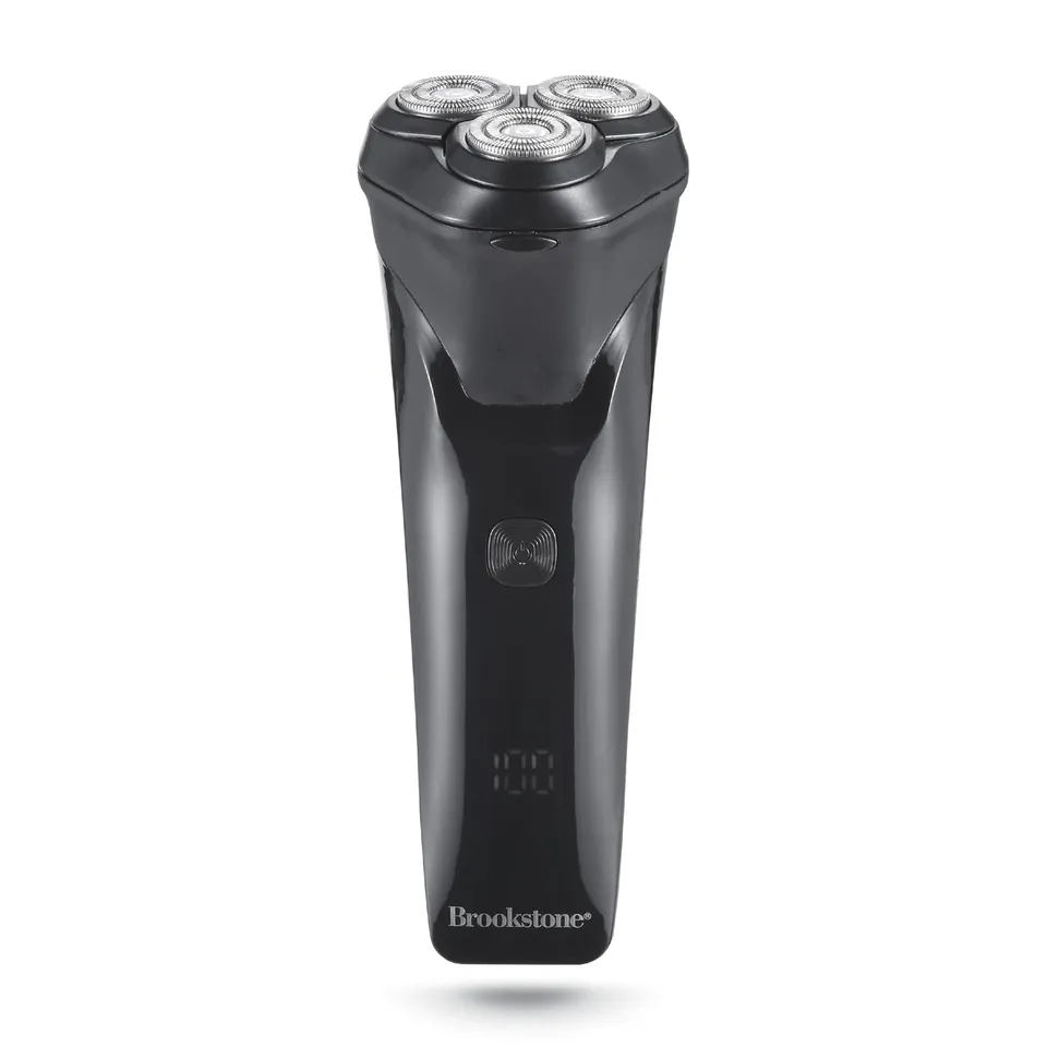 brookstone-3-head-flex-rotary-shaver-pivoting-heads-rechargeable-wet-dry-waterpr image 1