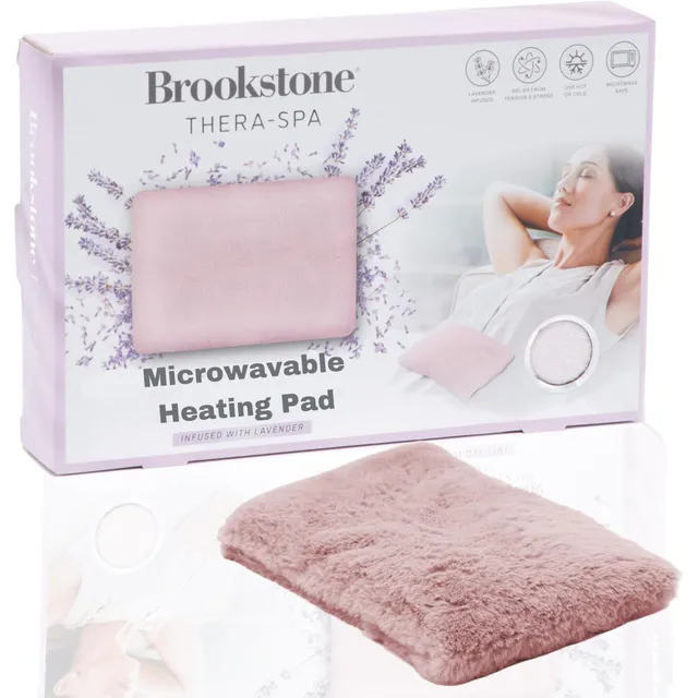 brookstone-hot-cold-microwavable-heating-pad-for-period-cramps-plush-cover-laven image 1