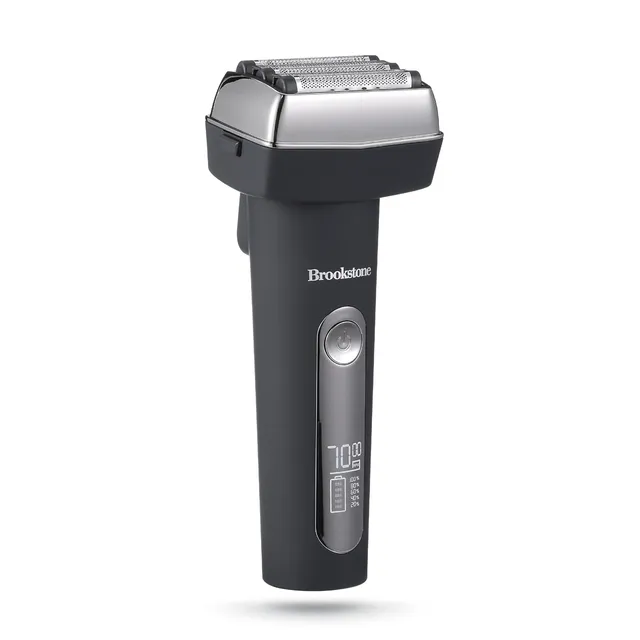 brookstone-foil-shaver-rechargeable-electric-razor-compact-and-travel-friendly-i image 1