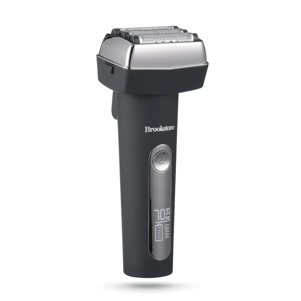 brookstone-foil-shaver-rechargeable-electric-razor-compact-and-travel-friendly-i image 1