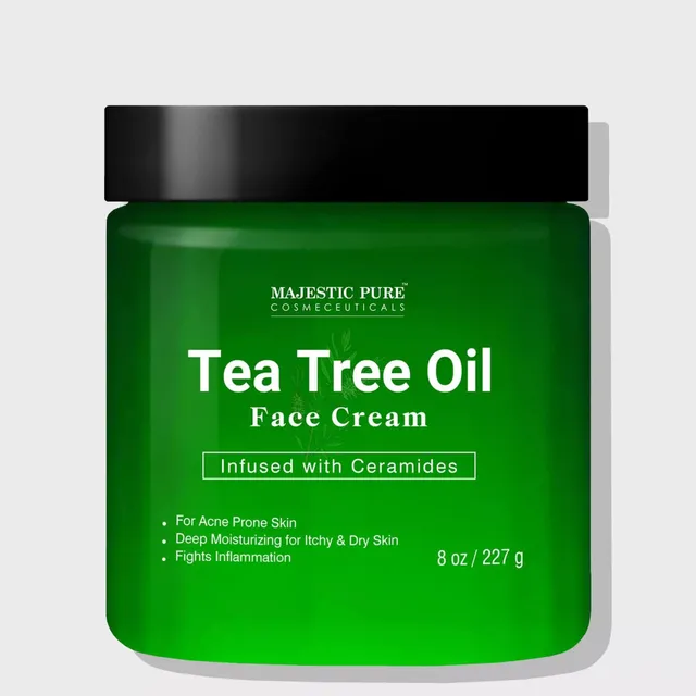 majestic-pure-tea-tree-face-cream-8-oz-5-tea-tree-oil-for-acne-prone-skin image 1