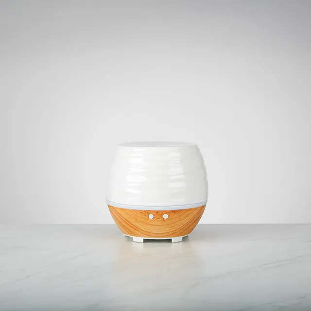 ellia-ascend-ultrasonic-aroma-diffuser-ceramic-wood-wave-pattern image 1