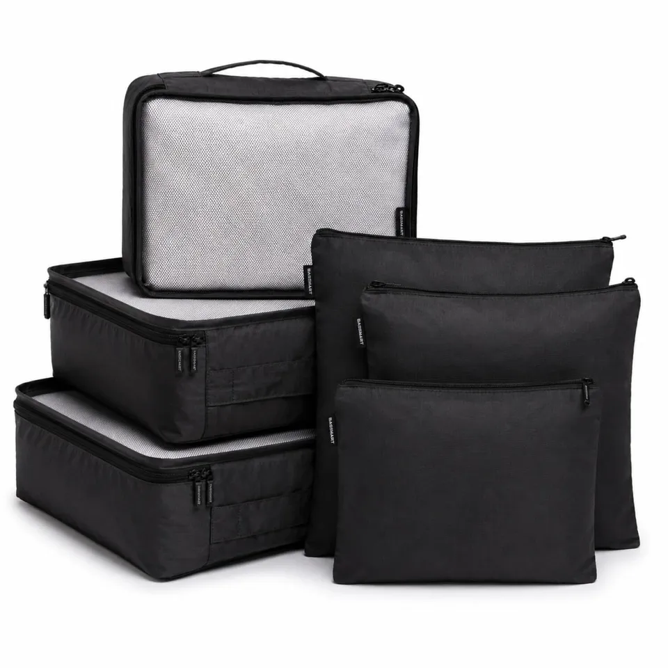 brookstone-6-piece-compression-packing-cubes-tear-resistant-fabric-mesh-panels-s image 1