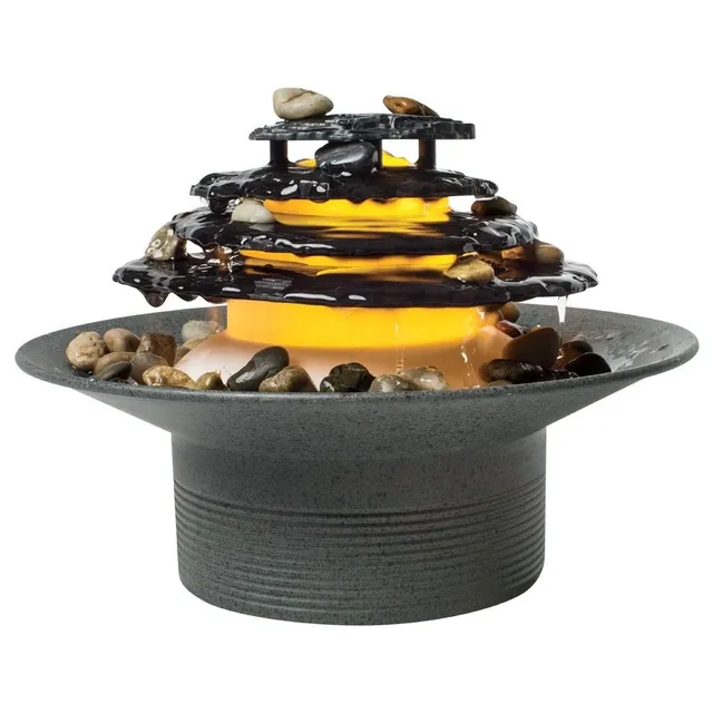 homedics-mirra-zen-gray-tabletop-relaxation-fountain-natural-water-sound image 1