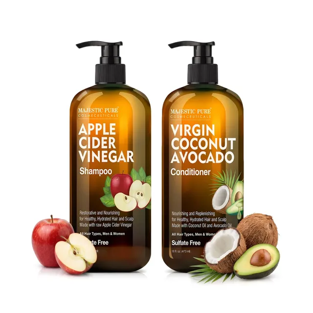 majestic-pure-apple-cider-vinegar-shampoo-coconut-avocado-conditioner-set-16-fl- image 1