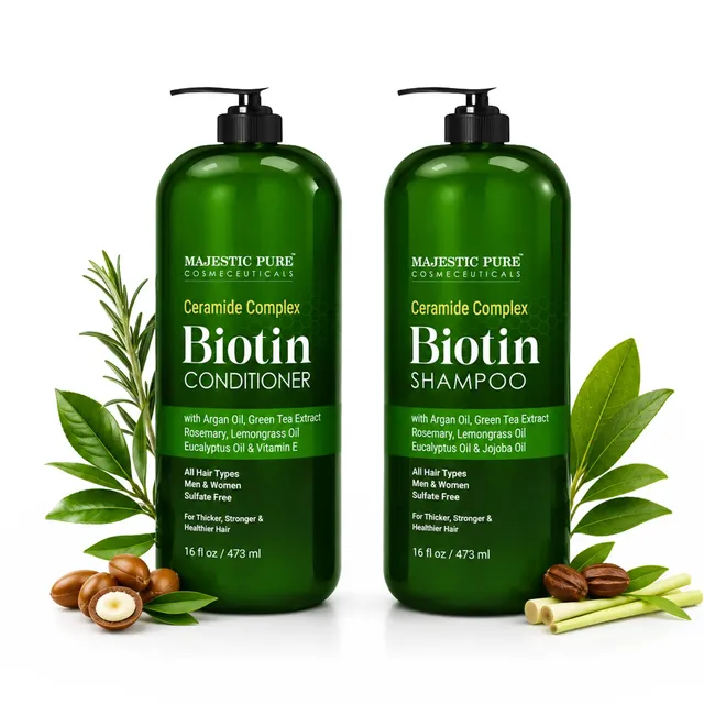 majestic-pure-ceramide-complex-biotin-shampoo-and-conditioner-set-16-fl-oz-each- image 1