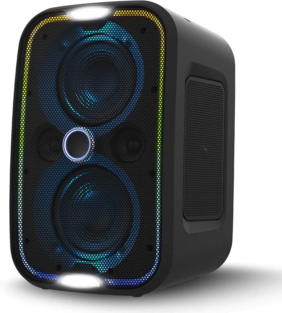 brookstone-big-blue-go-bluetooth-speaker-ipx5-waterproof-portable-speaker-with-l image 1