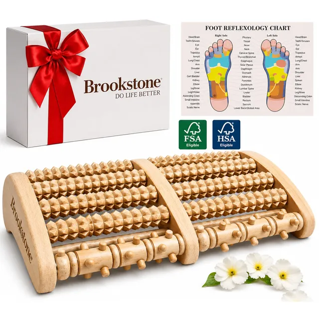 brookstone-wooden-foot-roller-massager-for-plantar-fasciitis-neuropathy-relief-m image 1