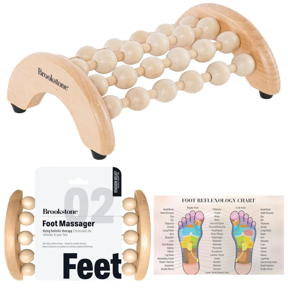 brookstone-wood-foot-massager-wooden-massage-roller-for-reflex-stimulation-stres image 1
