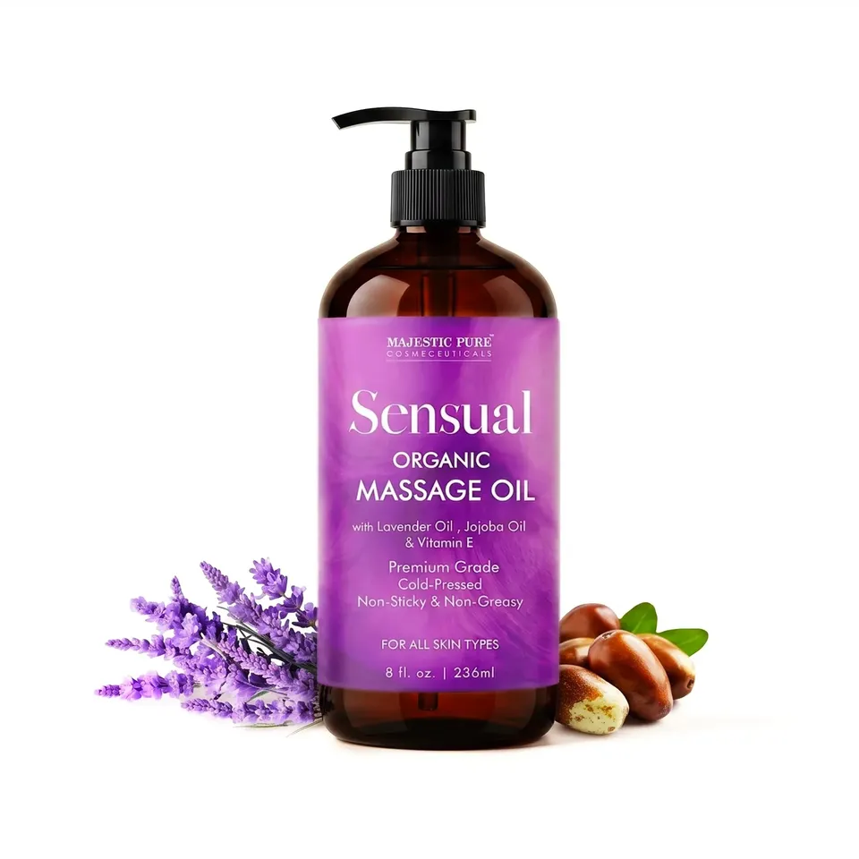 majestic-pure-sensual-massage-oil-with-lavender-oil-and-vitamin-e-8-fl-oz image 1