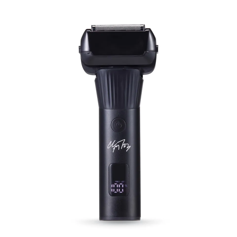 brookstone-5-head-foil-shaver-cordless-rechargeable-wet-dry-lcd-display-black image 1