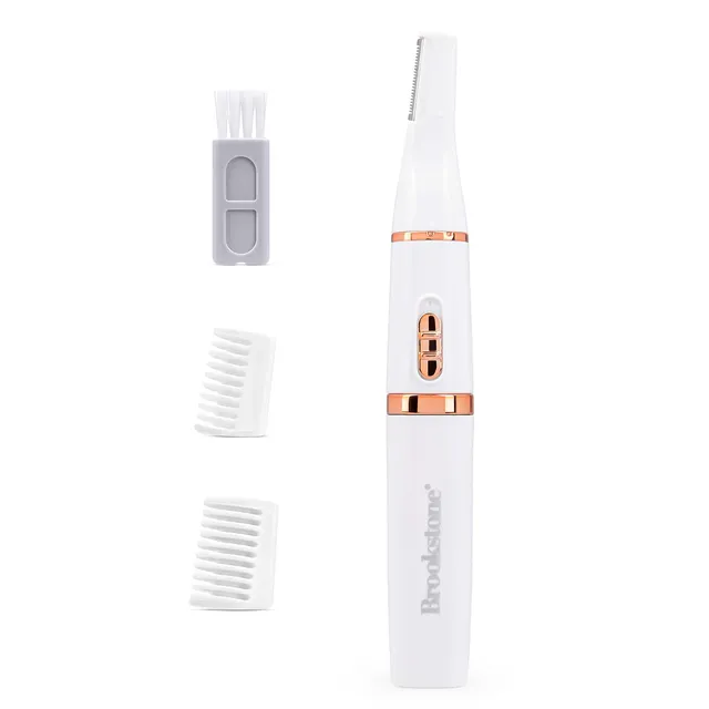 brookstone-eyebrow-razor-women-s-facial-hair-trimmer-2-guards-portable image 1