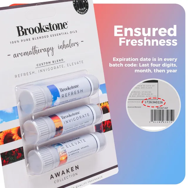 brookstone-aromatherapy-inhaler-refresh-6-pack-essential-oil-nasal-inhalers-for- image 1