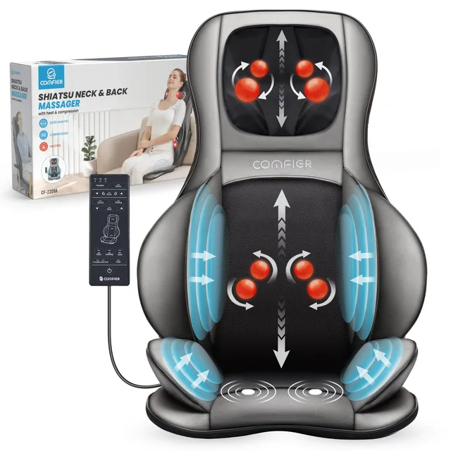 comfier-full-body-shiatsu-massage-chair-pad-with-heat-and-air-compression image 1