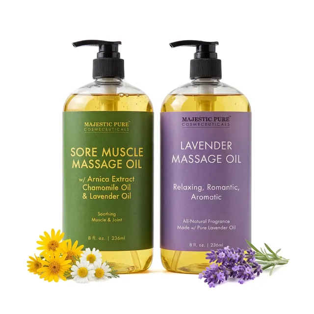 majestic-pure-recovery-and-romance-set-sore-muscle-lavender-massage-oils image 1