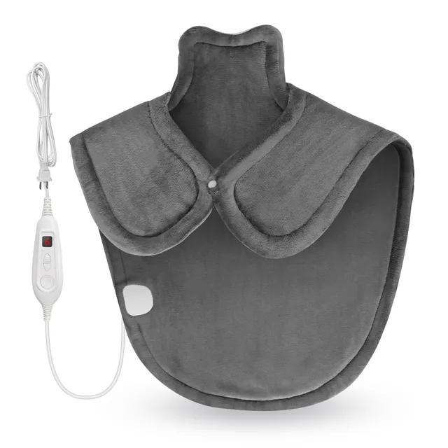 comfier-neck-and-shoulder-heating-pad-wearable-weighted-heat-wrap-with-6-heat-le image 1