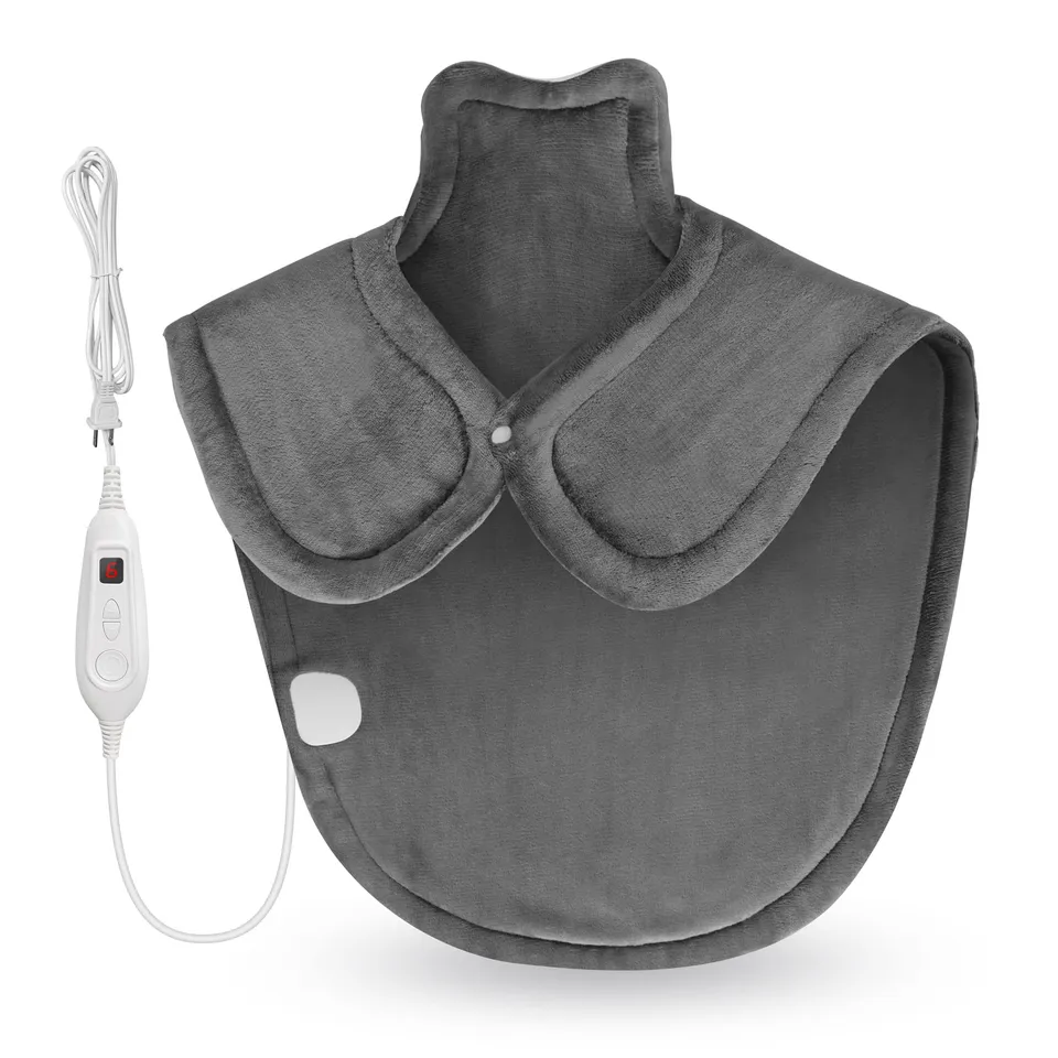 comfier-neck-and-shoulder-heating-pad-wearable-weighted-heat-wrap-with-6-heat-le image 1