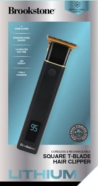 brookstone-t-blade-hair-clipper-professional-cordless-trimmer-with-stainless-ste image 1