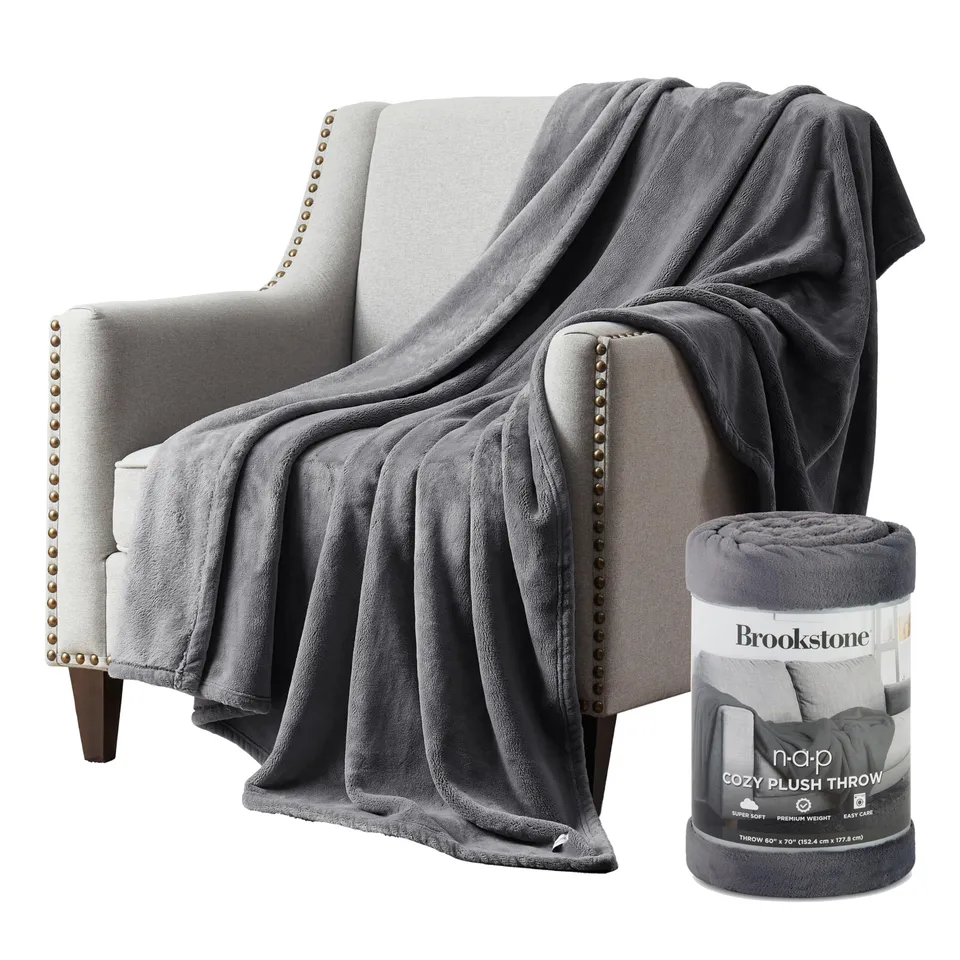 brookstone-nap-plush-throw-blanket-oversized-60x70-premium-weight-500-gsm-super- image 1