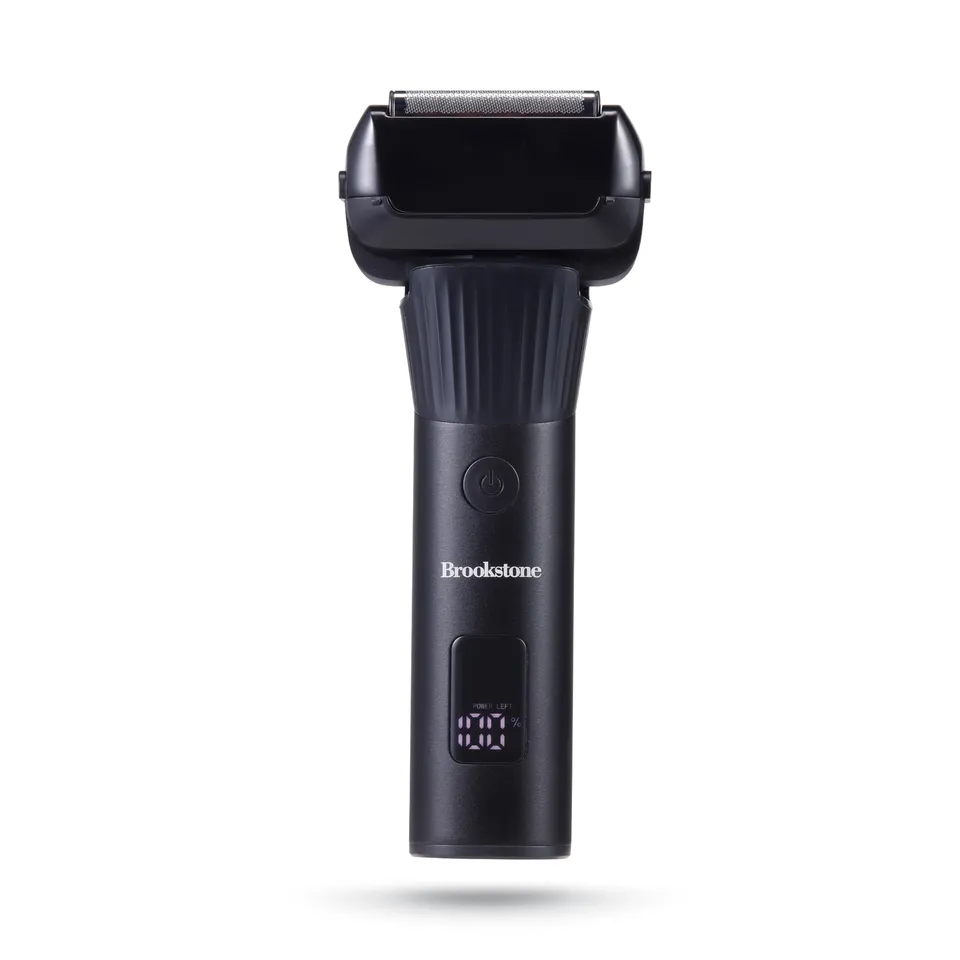 brookstone-5-head-foil-shaver-cordless-electric-razor-with-lcd-battery-display-w image 1
