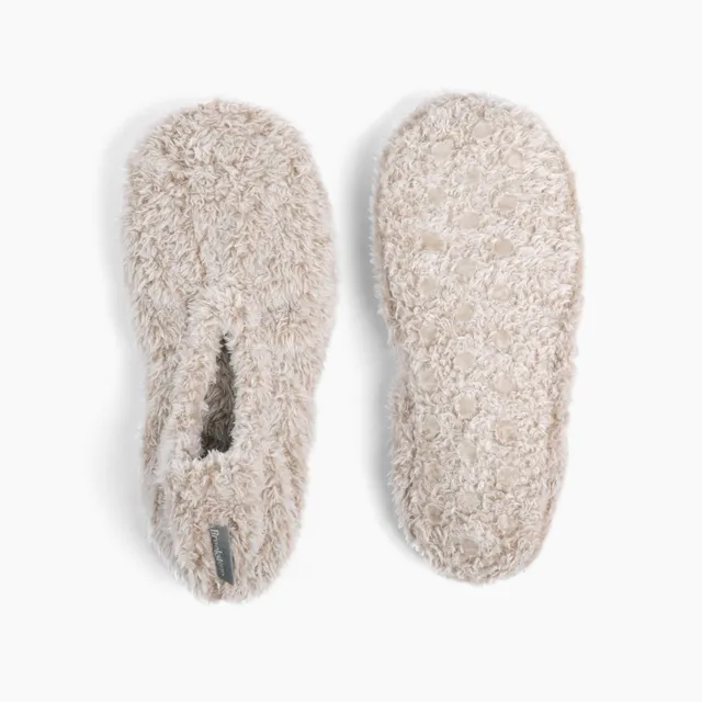 brookstone-plush-footies-memory-foam-slippers-with-ultra-soft-sherpa-non-skid-so image 1