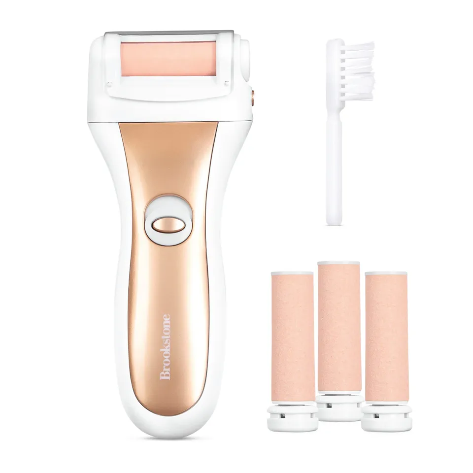 brookstone-electric-callus-remover-with-3-replacement-diamond-rollers-rose-gold- image 1