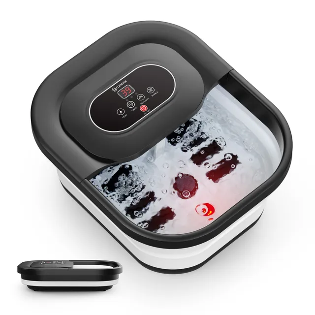 comfier-5415-collapsible-foot-spa-bath-massager-with-bubbles-red-light-pumice-st image 1