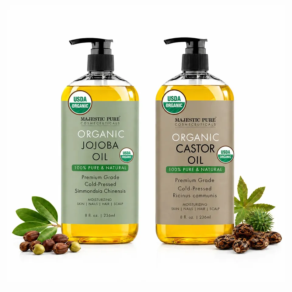 majestic-pure-jojoba-castor-oil-hair-growth-blend-nourishing-hair-and-scalp-oil image 1