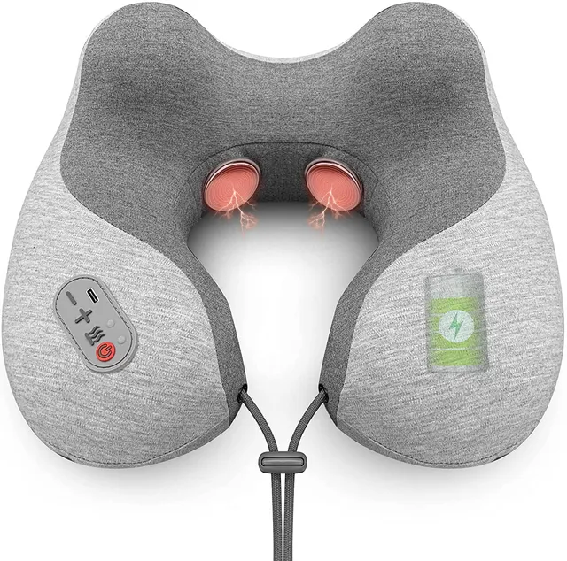 comfier-travel-pillow-with-massage-memory-foam-neck-pillow-heat-vibration-deep-t image 1