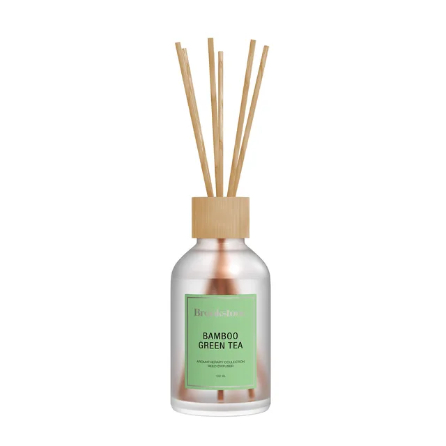 brookstone-essential-oils-reed-diffuser-set-180-ml-bamboo-green-tea-fragrance-8- image 1