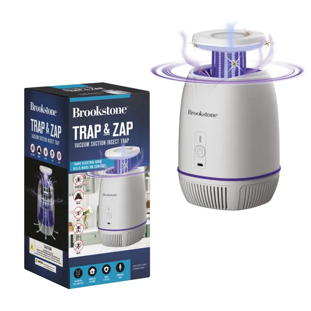 brookstone-trap-zap-rechargeable-tabletop-bug-trap-with-suction-indoor-pest-cont image 1