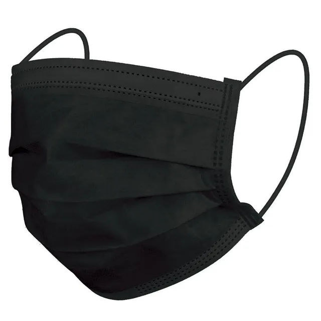 homedics-healthcare-small-size-black-ear-loop-face-masks-50-count-3-layer-protec image 1