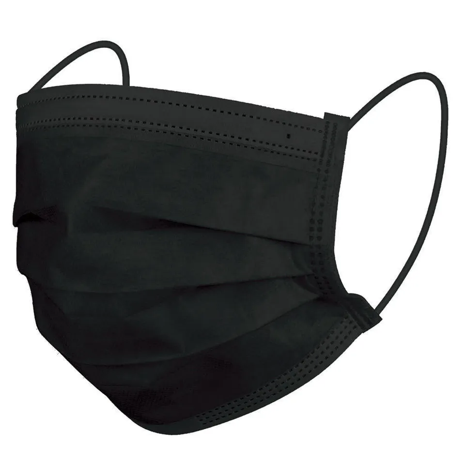 homedics-healthcare-small-size-black-ear-loop-face-masks-50-count-3-layer-protec image 1