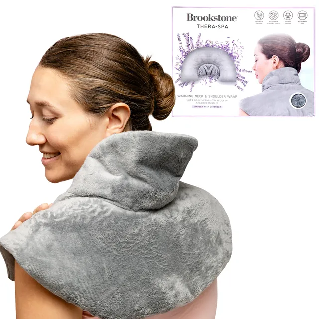 brookstone-thera-spa-cooling-warming-heated-neck-shoulder-wrap-lavender-infused--2 image 1