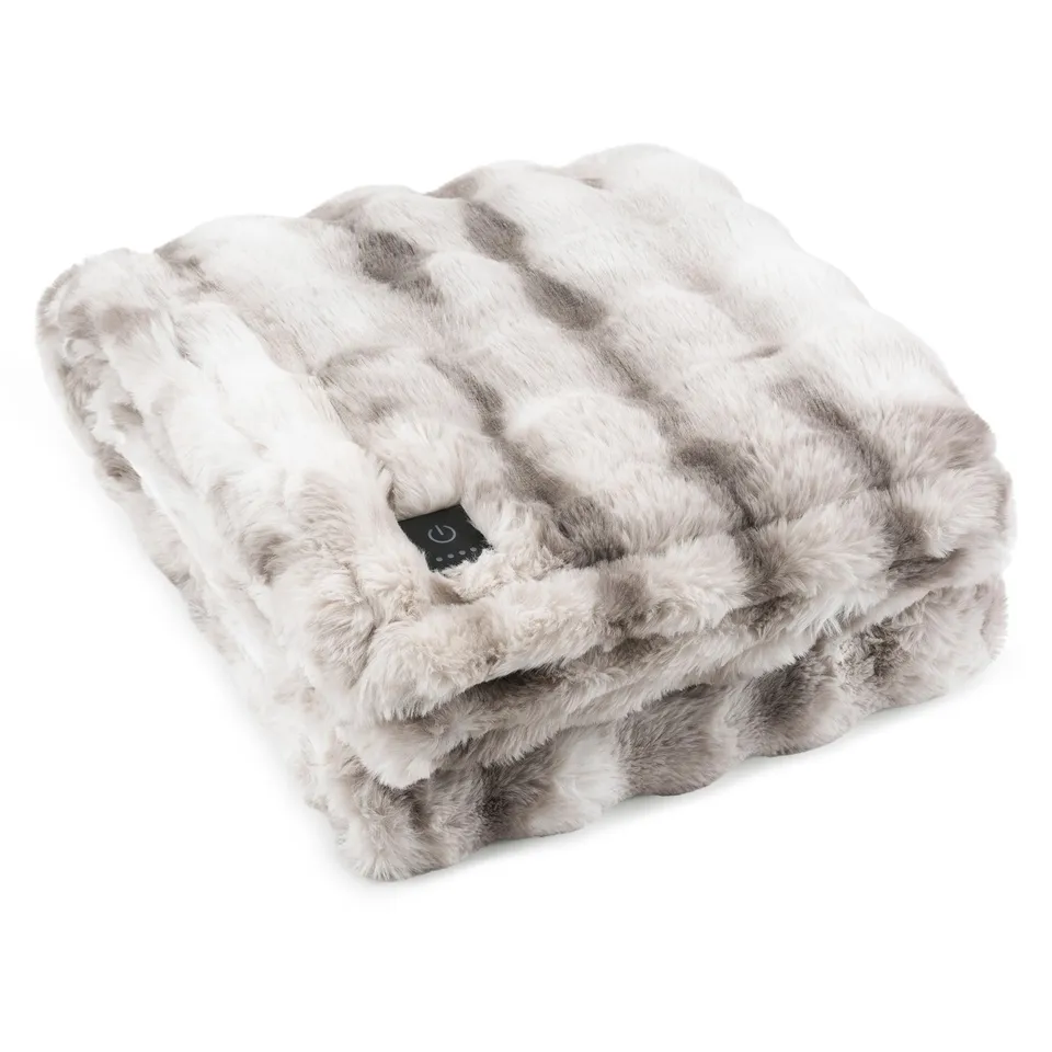 brookstone-heated-faux-fur-throw-blanket-electric-4-heat-settings-4-hour-auto-sh image 1