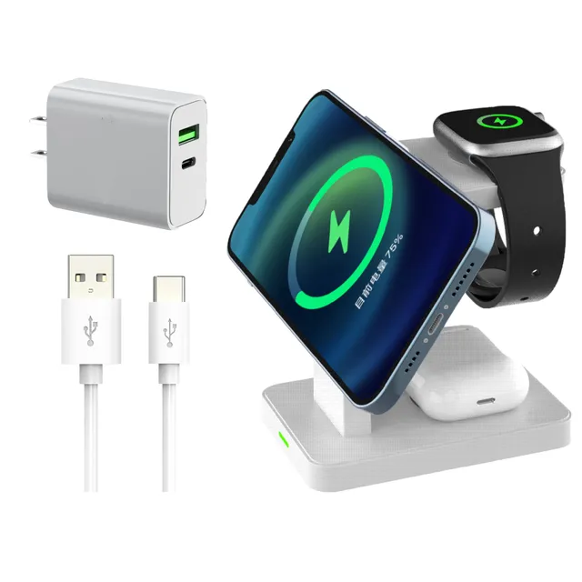 brookstone-3-in-1-wireless-charging-station-for-magsafe-with-18w-wall-charger-us image 1