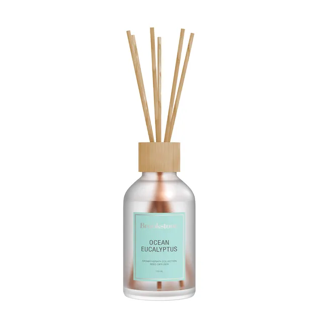 brookstone-180-ml-reed-diffuser-ocean-eucalyptus-fragrance-8-natural-wooden-reed image 1
