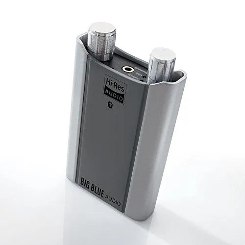 brookstone-big-blue-bluetooth-amplifier-portable-sound-enhancer-for-headphones image 1