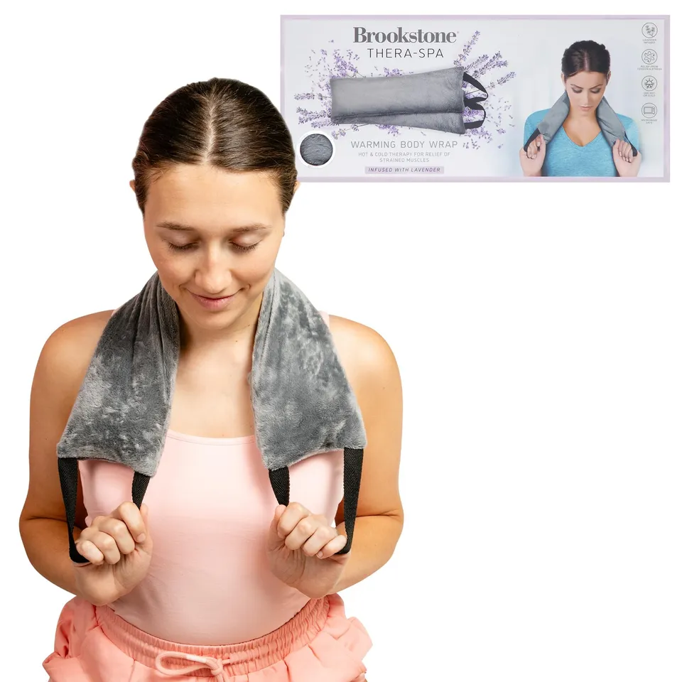 brookstone-thera-spa-neck-heating-pad-cooling-wrap-with-straps-microwave-heating image 1