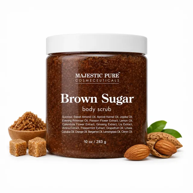 majestic-pure-brown-sugar-scrub-natural-exfoliating-body-scrub-for-all-skin-type image 1