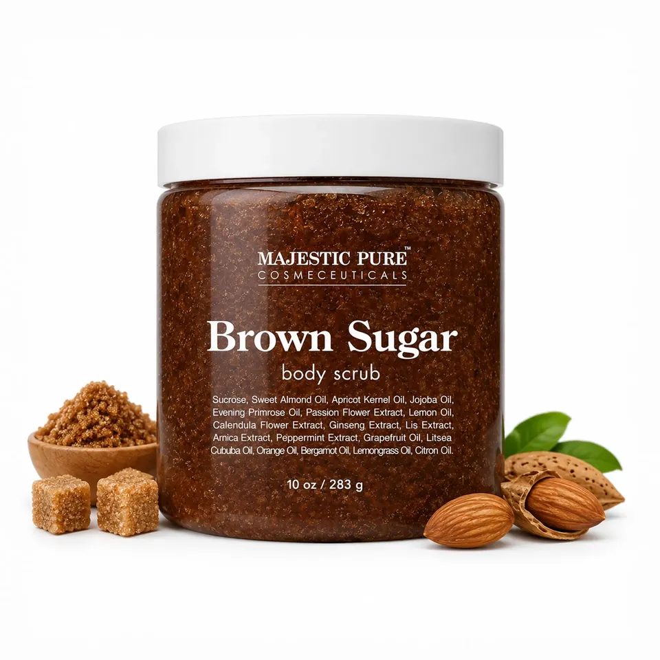 majestic-pure-brown-sugar-scrub-natural-exfoliating-body-scrub-for-all-skin-type image 1