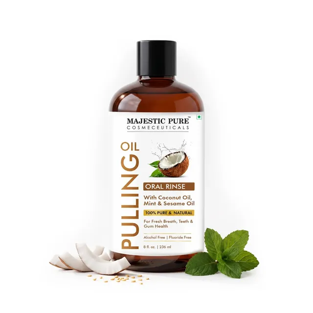 majestic-pure-oil-pulling-8-fl-oz-mint-flavored-natural-coconut-oil-mouthwash image 1