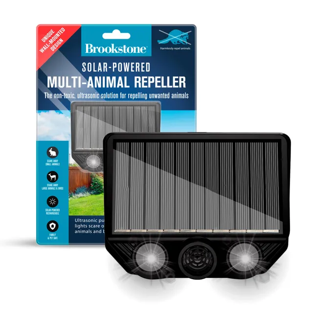 brookstone-solar-powered-multi-animal-repeller-ultrasonic-pest-deterrent-with-fl image 1